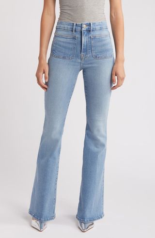 Good Legs Patch Pocket Flare Jeans