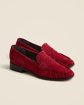 Maison Ruched Loafers in Suede