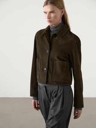 Massimo Dutti, Suede Jacket With Buttons