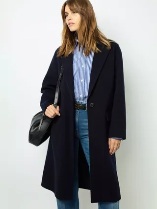 Gerard Darel Lassia Wool Rich Coat, Navy