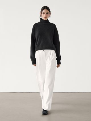 Massimo Dutti, Wide-Leg Flowing Trousers With Darts