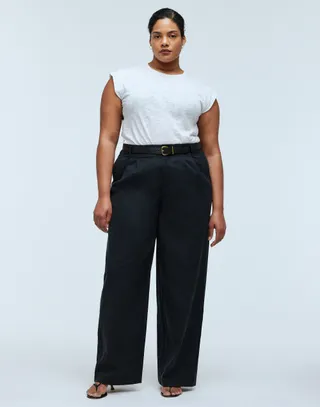 Madewell , The Plus Curvy Harlow Wide-Leg Pant in Drapey Twill