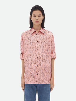 Bottega Veneta, Textured Viscose Stripe Shirt