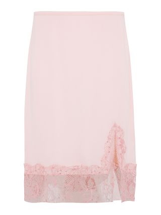 SIEDRÉS, Zole Lace-Trimmed Crepe Midi Skirt