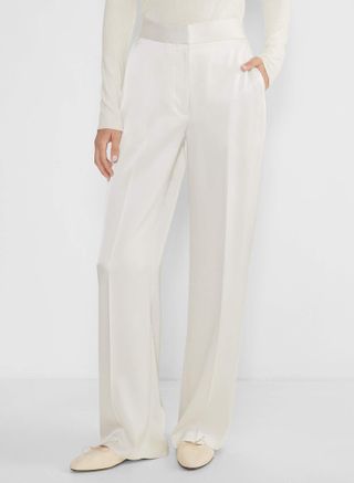 Aritzia The Limitless Pants in White Satin