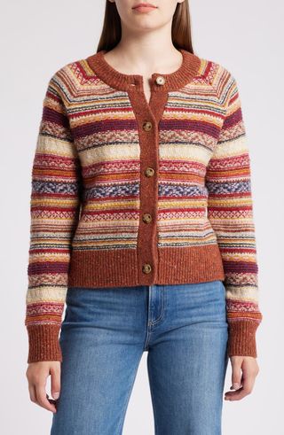 Fair Isle Wool Blend Cardigan