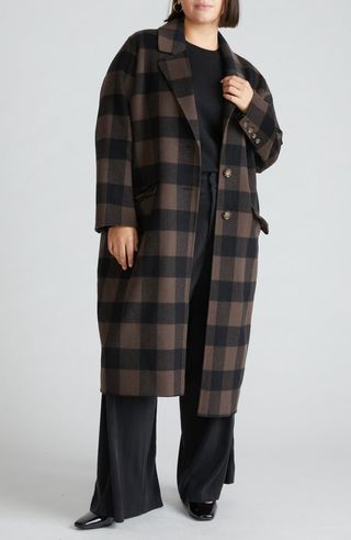 Belted Wool Blend Double Face Long Coat