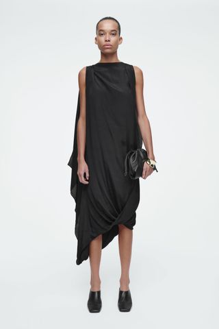 cos, Draped Balloon Midi Dress