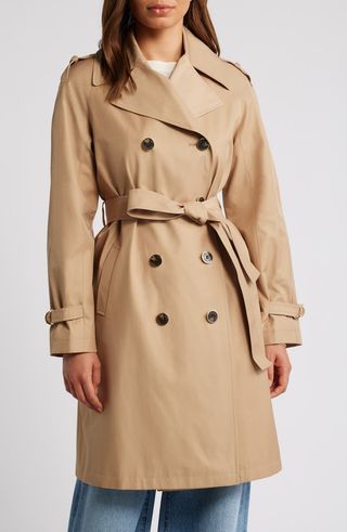 Water Resistant Cotton Blend Trench Coat