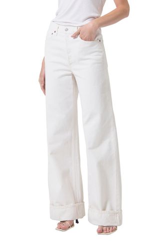 Dame Cuffed High Waist Wide Leg Organic Cotton Jeans