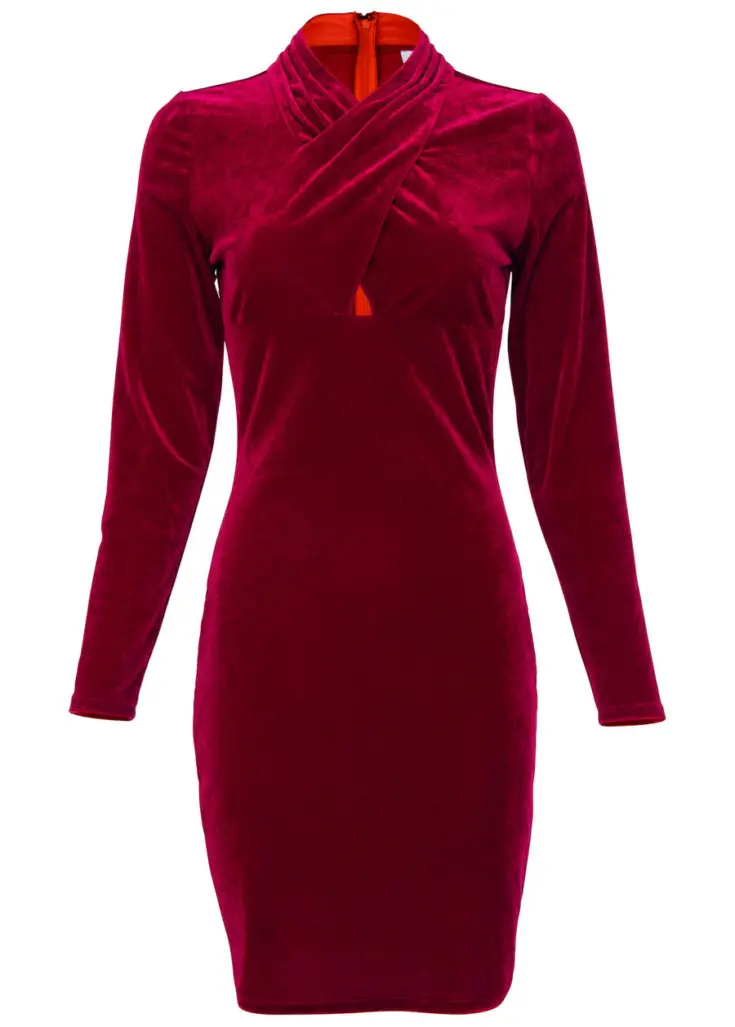 Stretch Velvet Cutout Dress