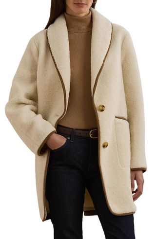 Lauren Ralph Lauren, Shawl Collar Faux Shearling Coat