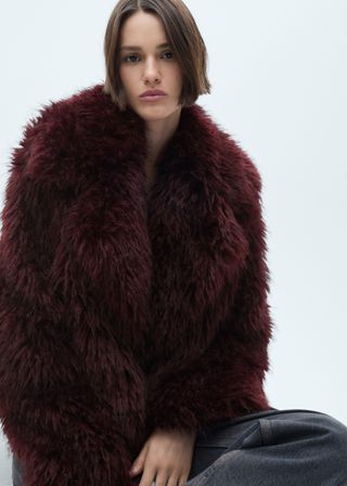 Fur-Effect Jacket With Lapels - Women | Mango Usa