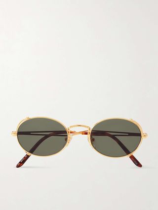 Arceau Oval-Frame Gold-Tone Sunglasses