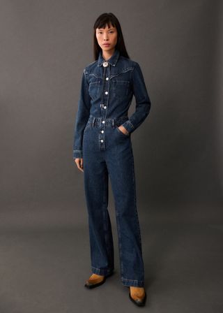 Long Denim Jumpsuit - Women | Mango United Kingdom