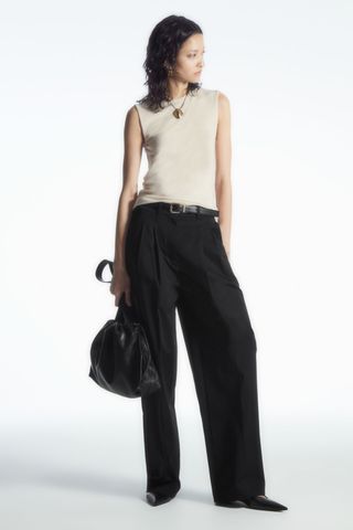 Relaxed Tailored Wide-Leg Trousers