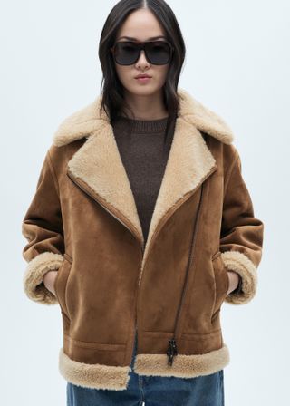 Jacket With Shearling-Effect Lining - Women | Mango United Kingdom