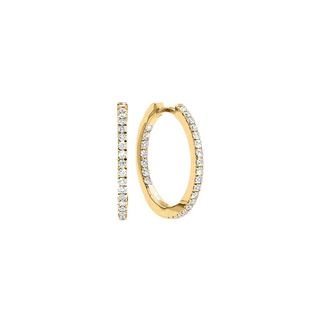 Keyzar Jewelry, 20mm Inside Out Pave Hoops