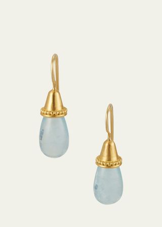 22k Gold Aquamarine Pileus Earrings