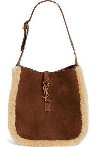 Small Le 5 à 7 Genuine Shearling Hobo Bag