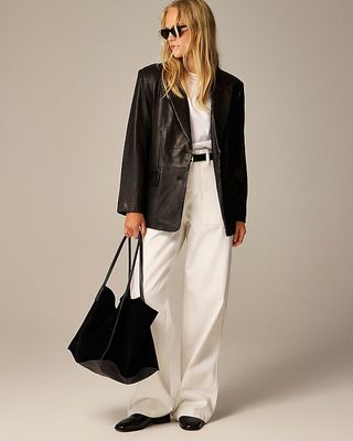 Collection Relaxed Blazer in Leather