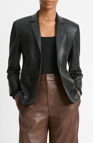 Shrunken Leather Blazer