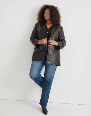 Madewell, The Bedford Oversized Blazer in Leather