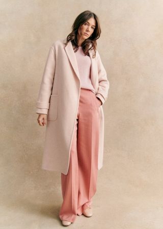 Mederick Coat - Powder Pink - Wool - Sézane