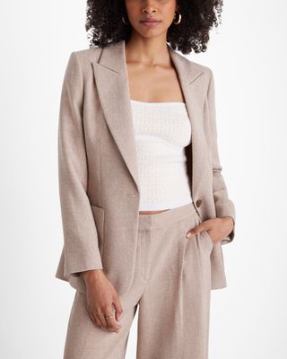 Express, Textured One Button Blazer