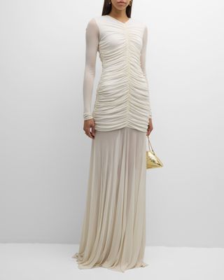 Fawn Ruched Column Gown