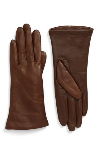 Nordstrom Cashmere Lined Leather Touchscreen Gloves