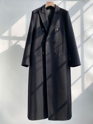 Toteme Double-Breasted Commuter Long Woolen Coat