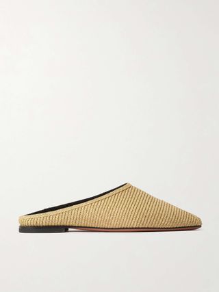 Spike Raffia Mules