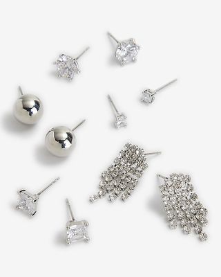 Set of 5 Mixed Rhinestone Stud Earrings