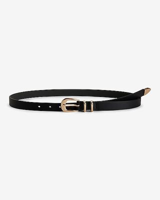 Leather Gold Tipped Buckle Belt