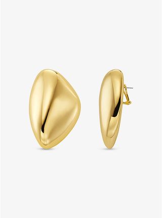 Michael Kors, Large Precious Metal-Plated Brass Pebble Earrings