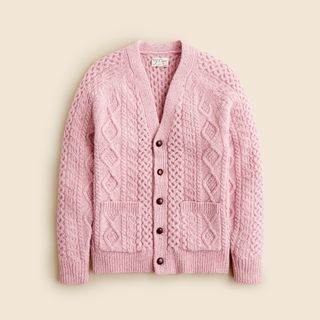 Merino Wool Cable-Knit Cardigan Sweater