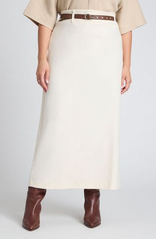 Belted Column Skirt