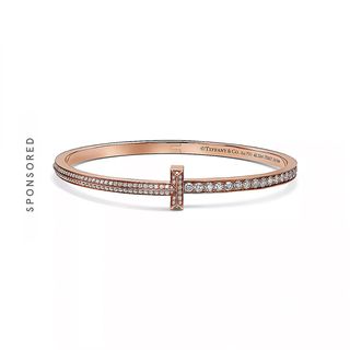 Tiffany & Co., Tiffany T1 Narrow Pavé Diamond Hinged Bangle