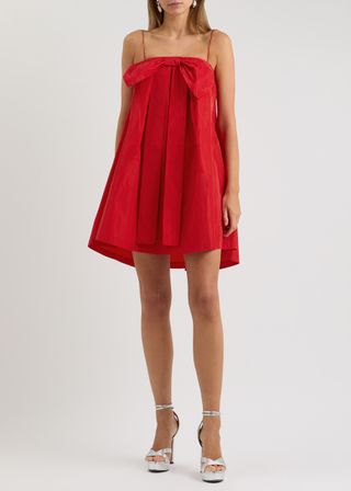 Estee Bow-Embellished Taffeta Mini Dress