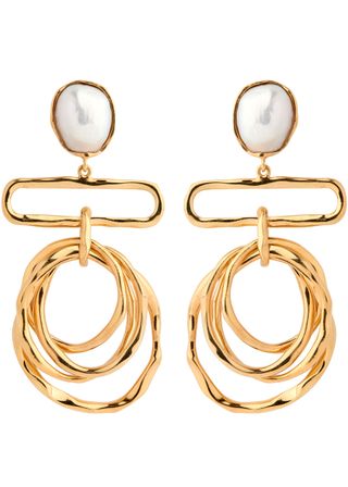 Statement 18kt Gold-Plated Drop Earrings