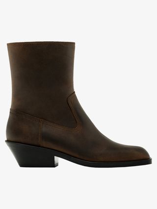 Heeled Square-Toe Ankle Boots