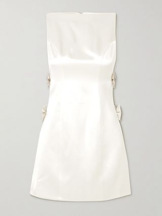 Nadine Bow and Crystal-Embellished Cutout Satin Mini Dress