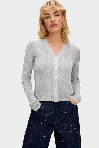 Michelle Sparkle V-Neck Knitted Cardigan