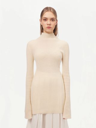 Organic Colour Cashmere Bell-Sleeve Sweater