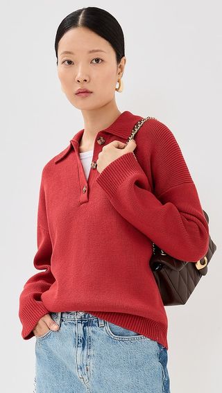 Reformation Brooklyn Cotton Polo Sweater