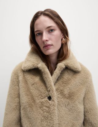 Faux Fur Collared Longline Coat