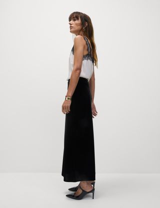 Velvet Midaxi Slip Skirt