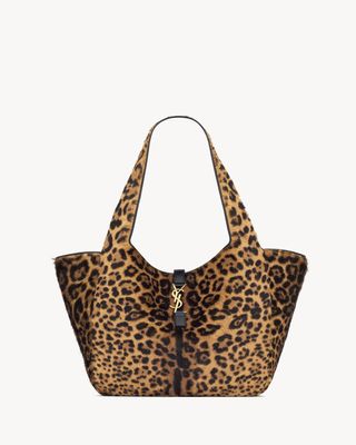 Saint Laurent, Bea YSL Leopard-Print Tote Bag in Calf Hair and Leather