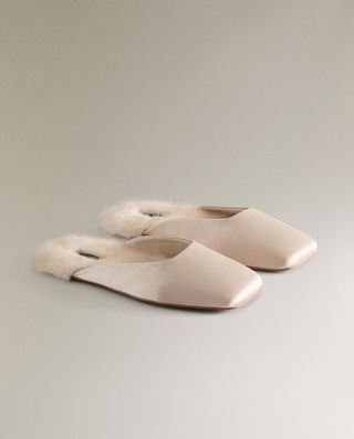 zara home, Warm Sateen Mule Slippers